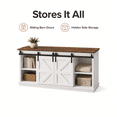 thumbnail image 6 of Homall 58'' TV Stand for TVs up to 65'', Storage Cabinet with Sliding Barn Door, Entertainment Center, White, 6 of 10