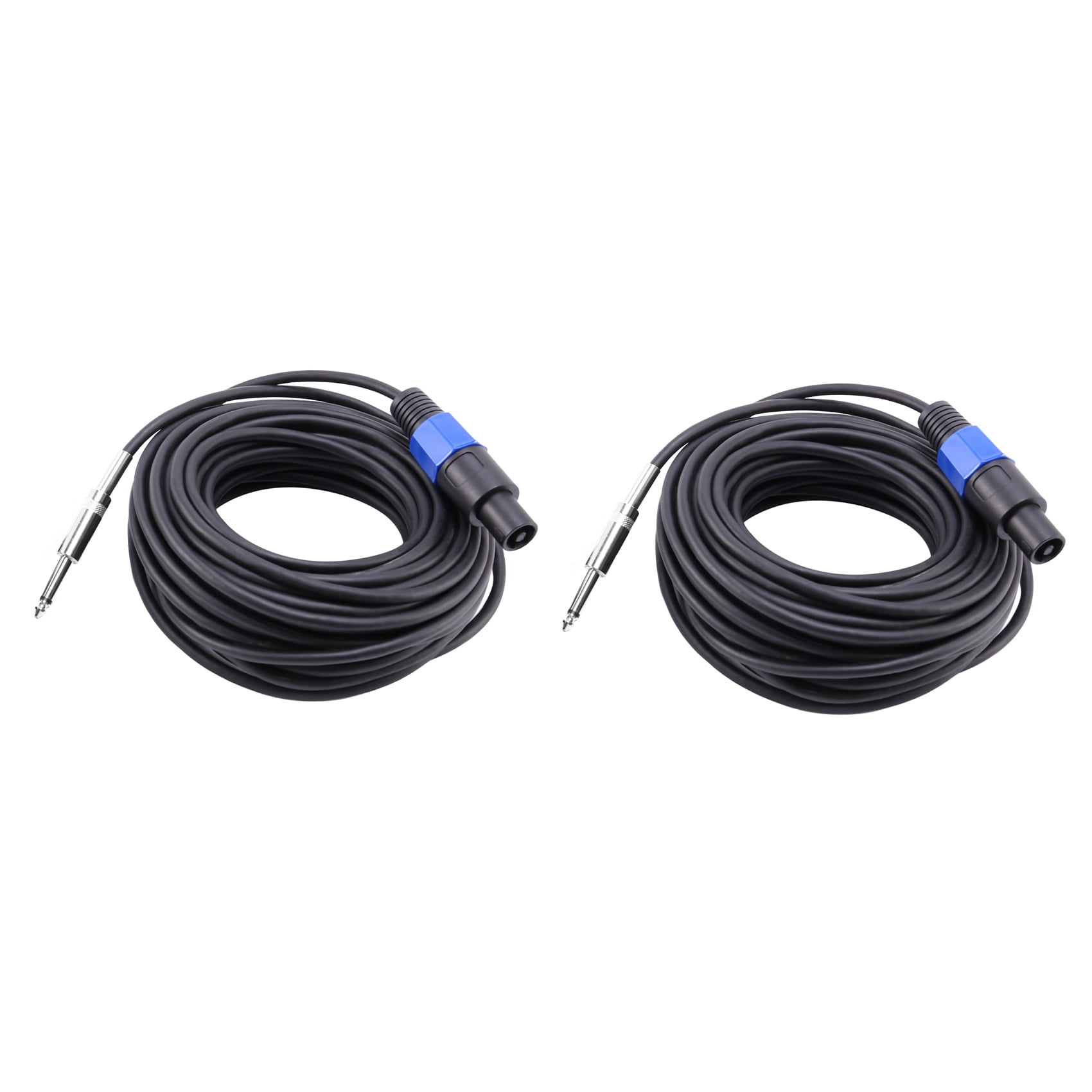 2 Pack 50 Ft Speakon to 1/4 Inch Male Speaker Cables 12 Gauge AWG Wire Audio Amplifier Connection Cord 6.35mm DJ/PA Speaker Cable Wire with Twist Lock