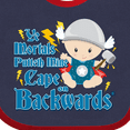 thumbnail image 4 of Inktastic Ye Mortals Putteth Mine Cape on Backwards&reg; Boys or Girls Baby Bib, 4 of 4