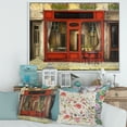 thumbnail image 2 of Designart 'Red Facade of Charming Shop In Paris Street I' French Country Framed Canvas Wall Art Print, 2 of 5