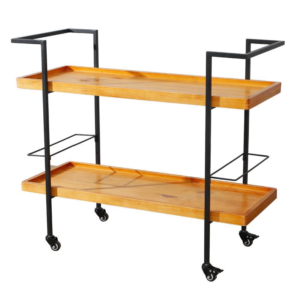SalonMore Rolling Bar Serving Carts with Wine Tea Liquor Shelves/Holder,33"H x 37.99"L x 16.14"W