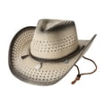 thumbnail image 5 of LIUYUNNN Ponytail Hat Unisex Wide Brim Sun Hat For Country Music Concert Western Style Woven Cowboy Beach Fedora UPF Outdoor Festival Headwear, One Size, 5 of 5