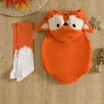 thumbnail image 5 of Ruyang My First Thanksgiving Baby Boy Girl Outfit Turkey Hooded Zip Up Sleeveless Tank Romper Bodysuit with Socks, 5 of 9