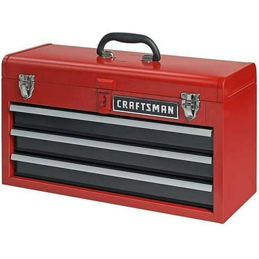 Craftsman Toolbox 3-Drawer Metal Portable Chest Toolbox Red