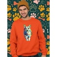 thumbnail image 2 of Colorful Welsh Corgi Walking Sweatshirt Men - Men Sweatshirt, Medium, 2 of 4