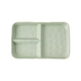 thumbnail image 2 of Ceramic Compartment Dinner Plate | Microwave Safe Snack Plate | Yellow Green White Color Options | 9.64x6.1 Inch Restaurant Style Tableware, 2 of 5