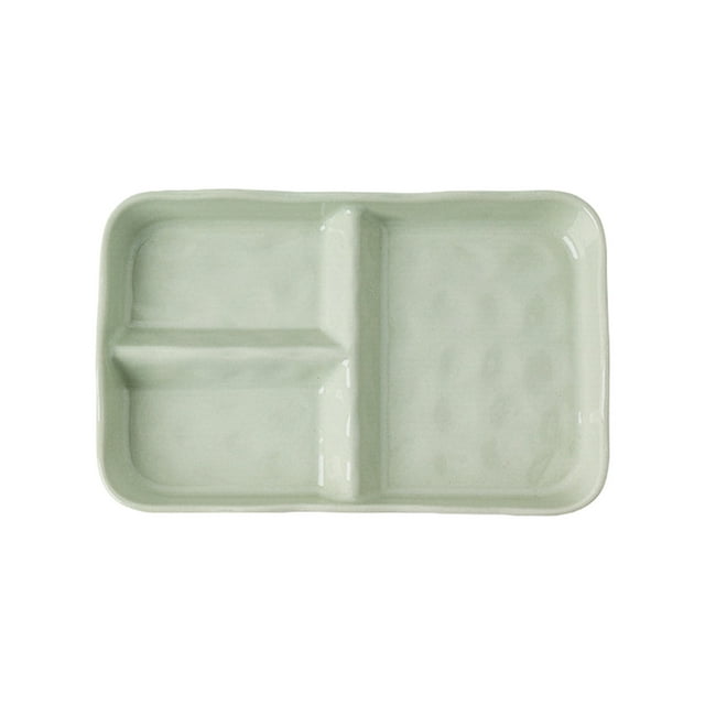 Home Delicate Ceramic Dinner Plates Set with Compartment, Restaurant Style Snack Plates, Microwave Safe and Easy to Clean, Elegant Tableware