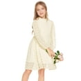 thumbnail image 6 of Arshiner Flypigs Tween Girls Long Sleeve Fall Dresses Swiss Dot Casual Party Dress, 6 of 8