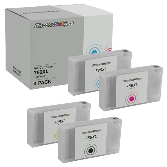 DI Ink Cartridges for Epson 786XL High Yield Black, Cyan, Magenta, Yellow Compatible with WorkForce: WF-4630, WF-4640, WF-5110, WF-5190, WF-5620, WF-5690