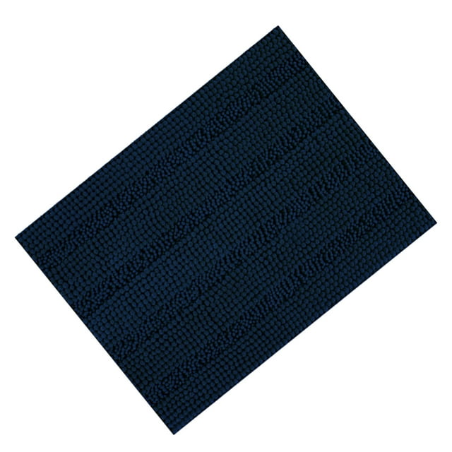 Naiovety Alfombrilla de baño antideslizante y elegante de tela para un tacto moderno, absorbente antideslizante duradero y respetuoso con el Juegos de accesorios de baño Azul marino 43*61