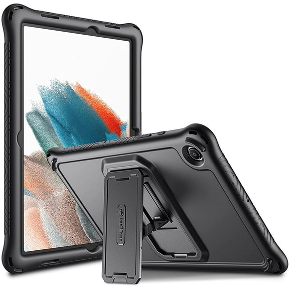 Fintie Silicone Case for Samsung Galaxy Tab A8 10.5 inch 2022 Model (SM-X200/X205/X207), Anti Slip Shockproof Kickstand Cover, Black