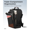 thumbnail image 4 of HOTOR Travel Backpack for Women, TSA-Friendly Carry-On Bag with Packing Cubes, Multi-Compartment, Water-Resistant Lightweight Travel Bag, Black,17" x 13" x 7.9", 4 of 7
