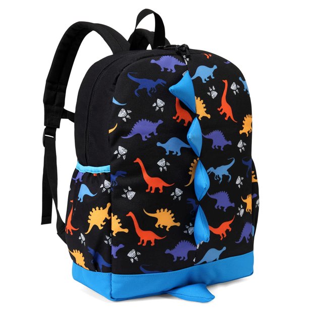 Mochila VASCHY Dinosaur para niños pequeños, resistente al agua, negra