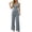 Blue, variant on Women's Business Casual 2 Piece Outfits Sleeveless Button Down V-Neck Peplum Suit Vest & Wide Leg Pants Work Office Formal Blazer Sets, S-XXXL