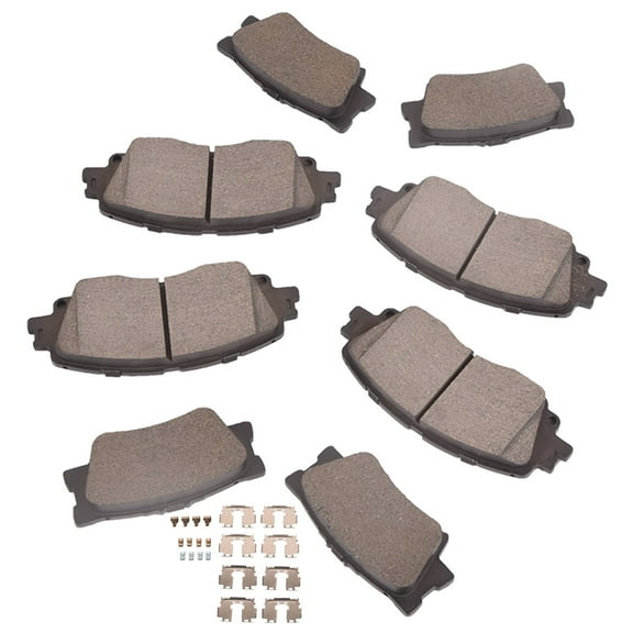 TOPAZ D2076 D1212 Front Rear Ceramic Brake Pads Set Compatible with 2018-2023 Toyota Camry (Pack of 8)