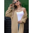 thumbnail image 2 of Women's Oversized Long Cardigan Sweaters Long Sleeve Split Open Front Drape Knit Duster Coat, 2 of 6