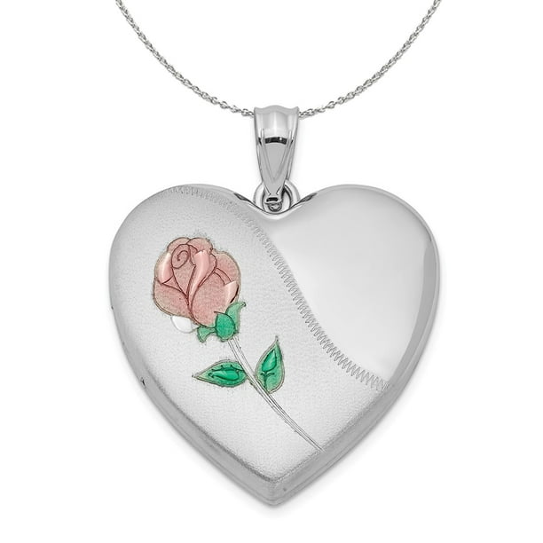 Black Bow Jewelry Company Sterling Silver and Enameled Rose Heart