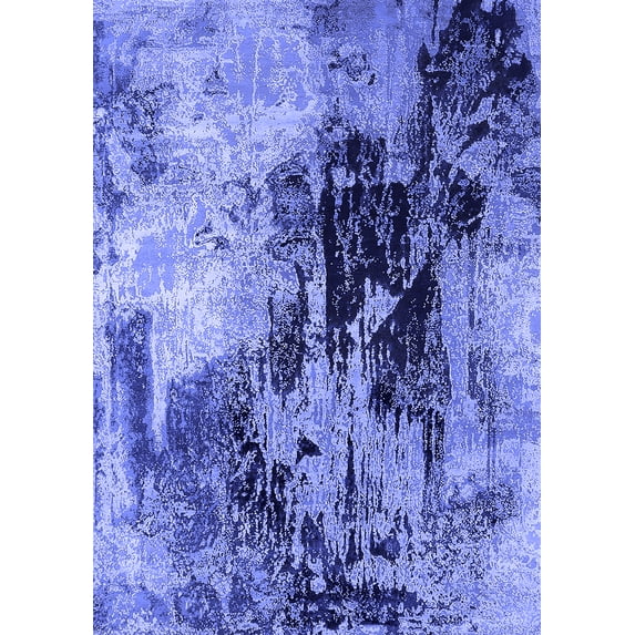 Ahgly Company Indoor Rectangle Oriental Blue Industrial Area Rugs, 2' x 5'