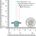thumbnail image 4 of Art Deco Emerald Cut Ring Black Tone Paraiba Tourmaline CZ 925 Sterling Silver Size 8, 4 of 6