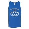 thumbnail image 2 of Wild Bobby, Life Is Better At The Lake, Men Graphic Tank Top, Royal, XX-Large, 2 of 4