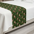 thumbnail image 2 of Flamingo Bed Runner, Repetitive Pattern of Exotic Bird and Monstera Leaves, Decorative Accent Bedding Scarf for Hotels Homes and Guestrooms, Queen, Charcoal Grey Dark Salmon, by Ambesonne, 2 of 2