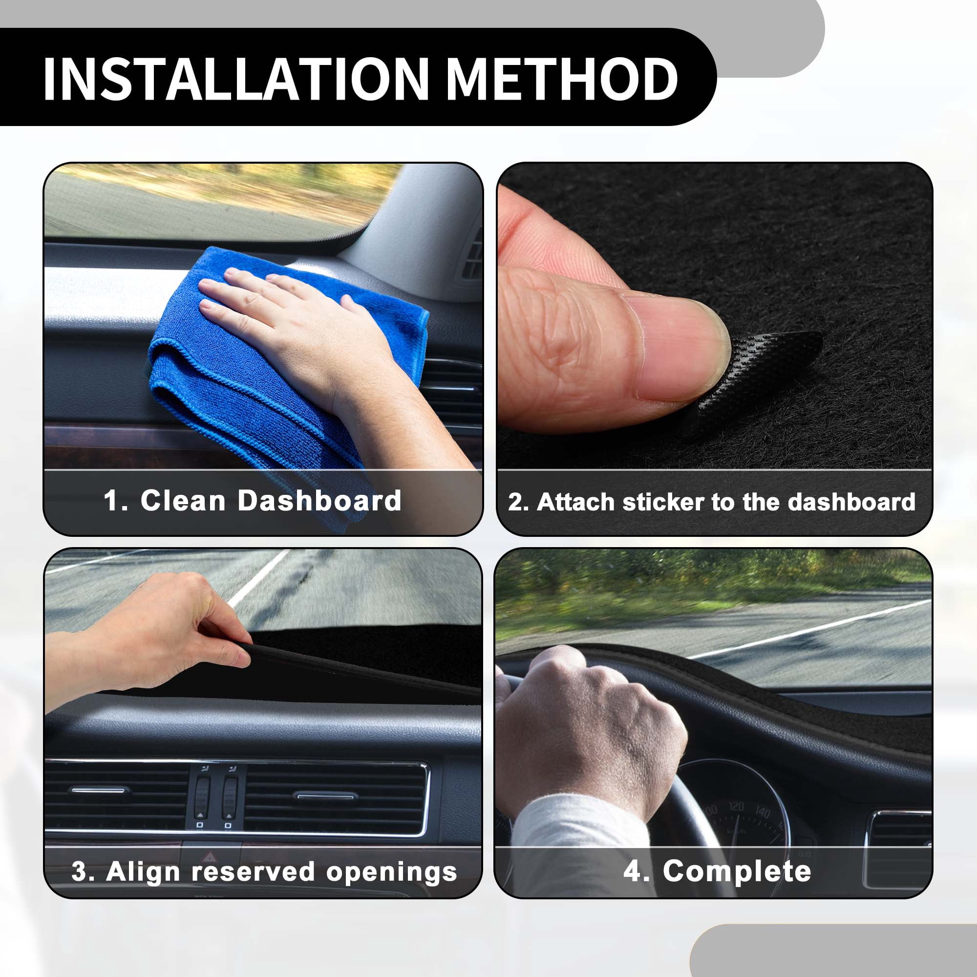 Unique Bargains for Nissan Maxima 2016-2023 Dashboard Cover Sun Shade Carpet Black