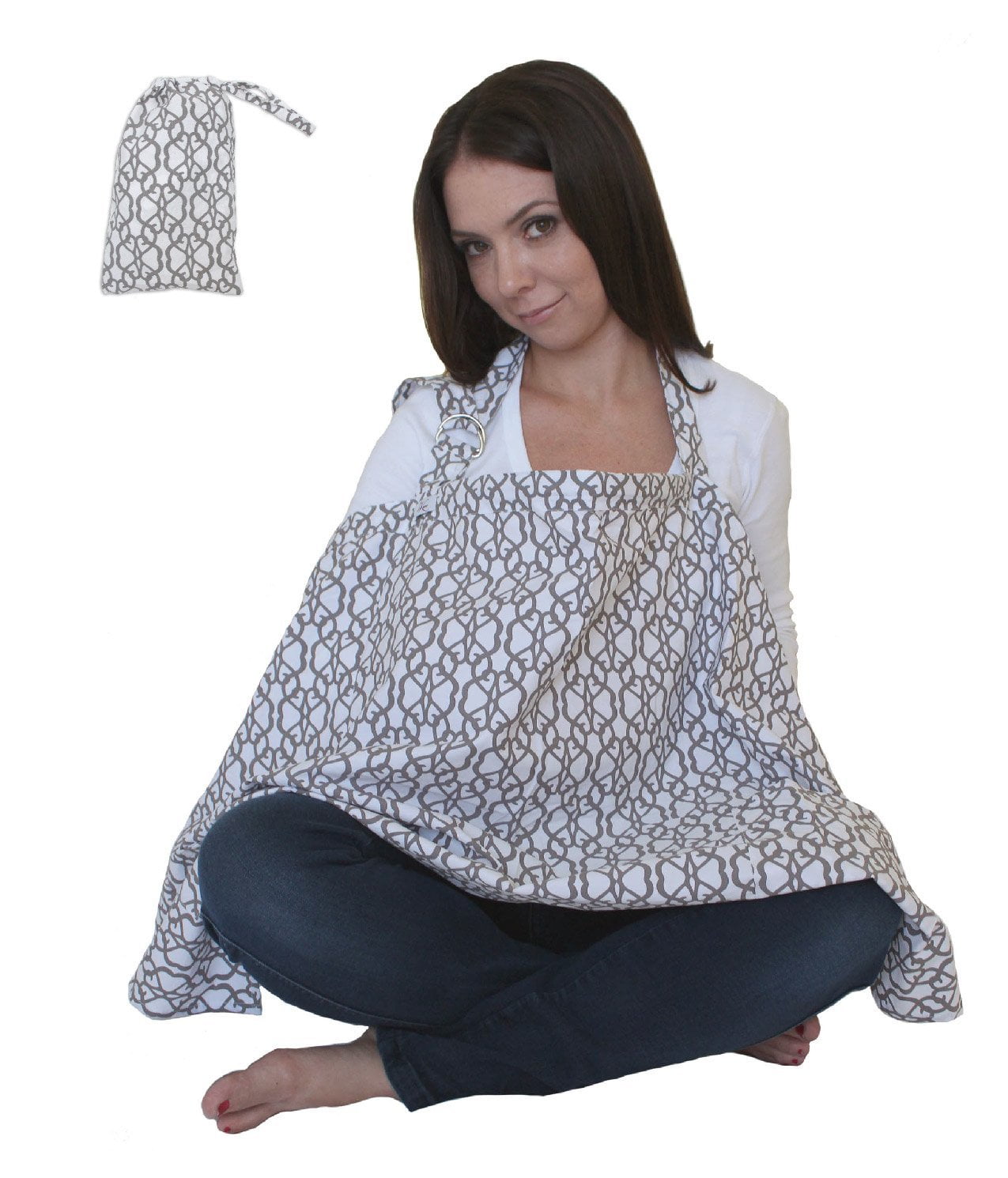 Breastfeeding Cover Apron Nursing Cover Scarf with Pockets Privacy Feeding Apron 