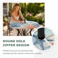 thumbnail image 4 of Round Outdoor Tablecloth with Umbrella Hole and Zipper, Teal Blue Coastal Tablecloth with Elastic Waterproof, Starfish Coral Shell Wooden Summer Ocean Patio Table Covers for 55" - 60" Pool Tables, 4 of 9