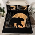 thumbnail image 2 of Manfei Boys Girls Safari Black Bear 4pcs Bed Sheets,Jungle Woodland Animal King Sheets,Vintage Aesthetics Super Cozy Sheet Set,Breathable Home Decor, 2 of 7