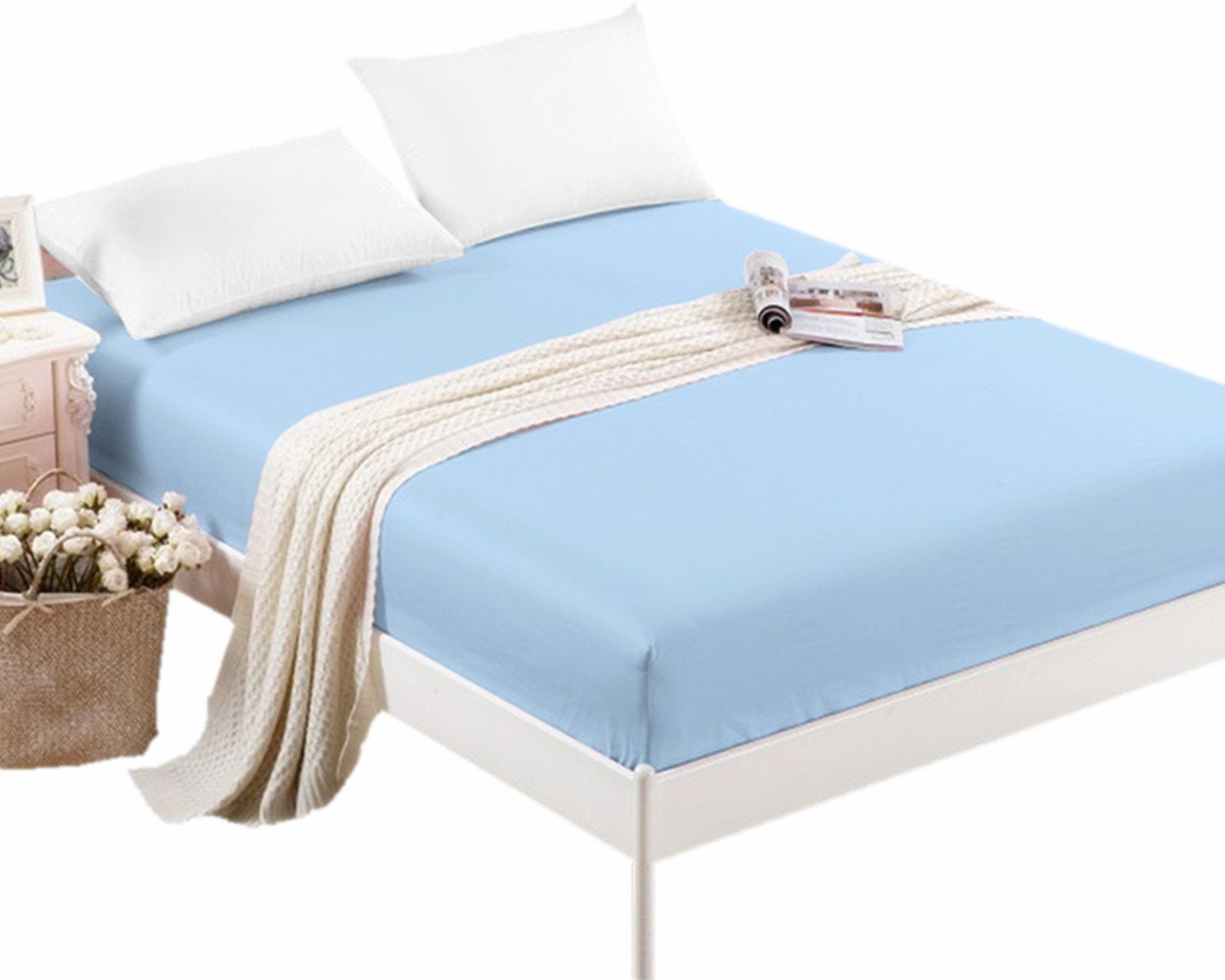 CC&DD HOME FASHION ®Single Fitted sheet,Velvety Microfiber,Soft