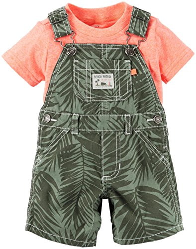 Carters Just One You Baby Boys 2 Piece Dog Short Set Orange//Olive