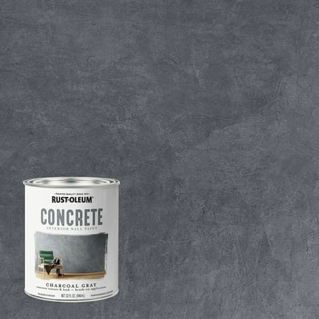 Charcoal Gray, Rust-Oleum Concrete Interior Wall Paint- Quart, 2 Pack