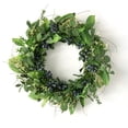 thumbnail image 3 of Sullivans 23.5" Artificial Green Leaf Blueberry Wreath, 3 of 5