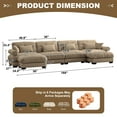 thumbnail image 4 of BUIORD 166" Modular Sectional Couch, U-Shaped Oversized Sectional Sofa for Living Room, Velvet 4-Seater Sofa Upholstery Sectional Couch with Reversible Ottoman, Camel, 4 of 9