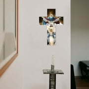 Wall Cross, Hand-Carfted Catholic Crucifix,Wooden Religious Cross ,Wall Hanging Art Rustic Decor Wall Cross for Home Garden Living Room Bedroom