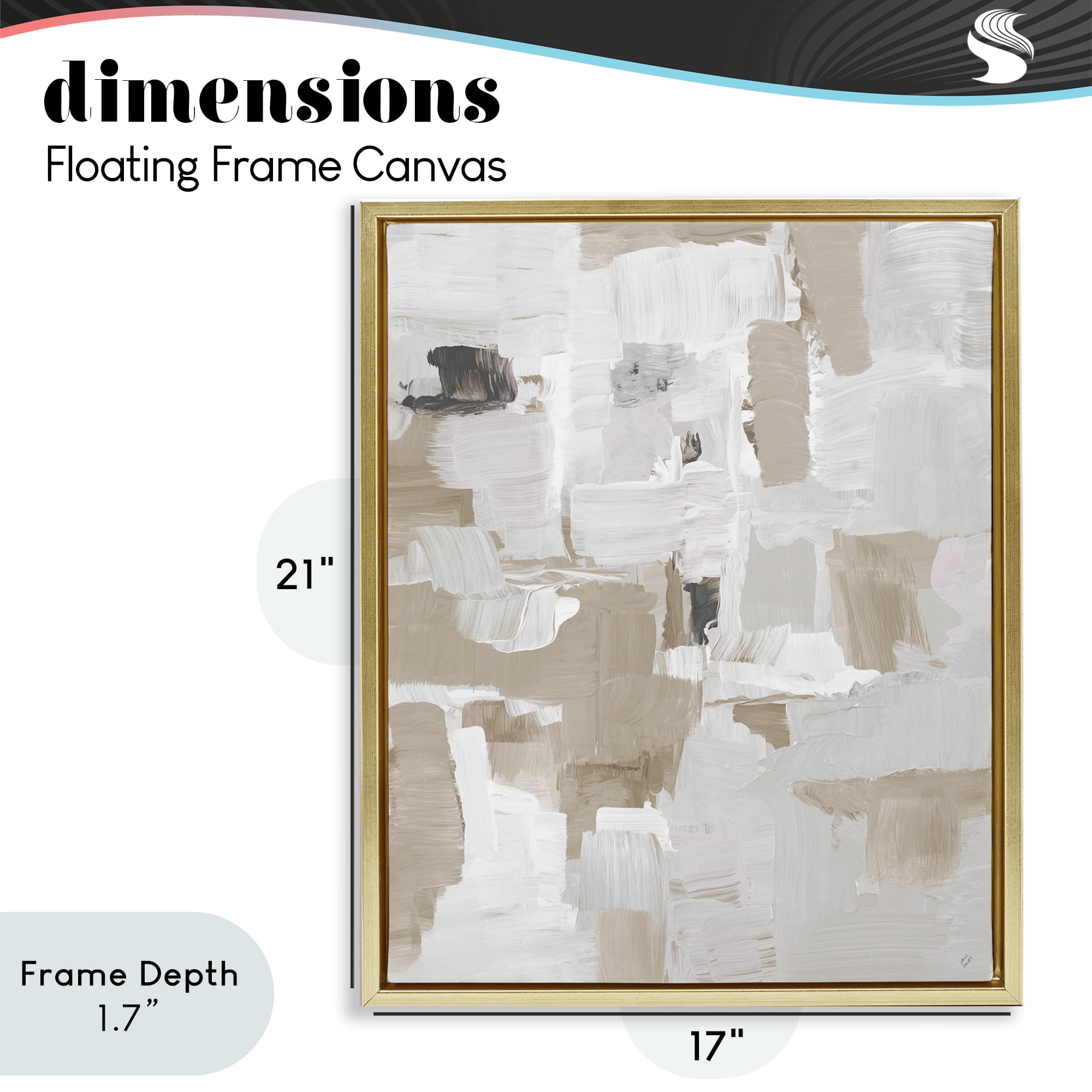 Stupell Industries Beige & White Peace Gold Framed Floater Canvas Wall Art, design by Lanie Loreth