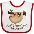 thumbnail image 3 of Inktastic Just Hanging Around with Cute Sloth Boys or Girls Baby Bib, 3 of 4