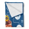 thumbnail image 2 of Nerd Soft Flannel Fleece Throw Blanket, Happy Web Developer with His Brain Open Coding Computers Concept Geek, Cozy Plush for Indoor and Outdoor Use, 60" x 80", Sea Blue and Multicolor, by Ambesonne, 2 of 5