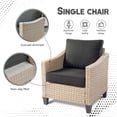 thumbnail image 4 of XIZZI 5 Pieces Outdoor Patio Furniture Sets with 30" Fire Pit Table,Wicker Conversation Set for Porch Deck,Beige Rattan Sofa Chair,Black Cushion, 4 of 8