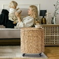 thumbnail image 7 of Wimarsbon Vintage Storage Basket, Multipurpose Rolling Hamper With Brakable Wheels and Lid, Braid Laundry Bin, Handwave Clothes Toy Organizer Tote for Living Room, 7 of 7