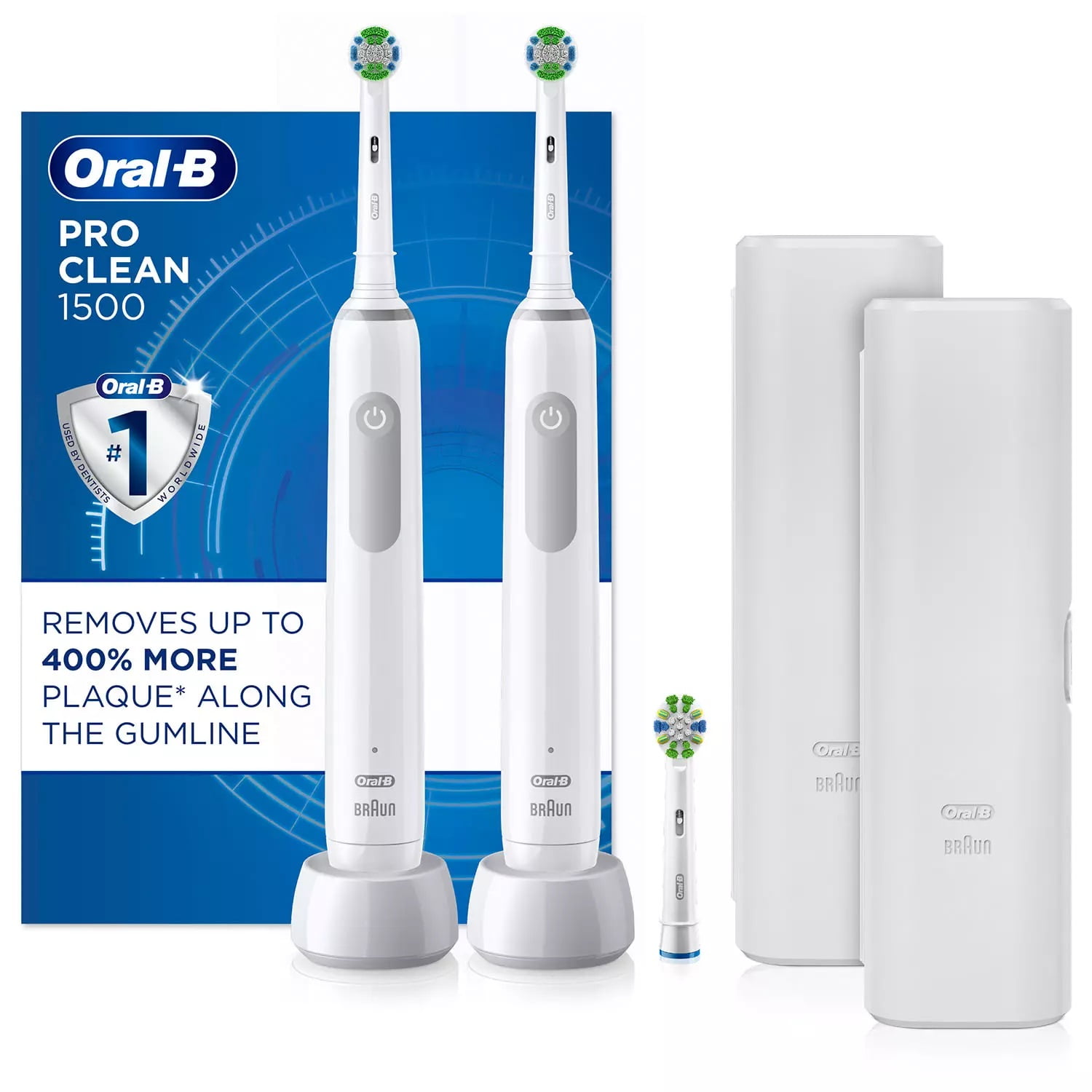 Oral-B Pro 1500 Electric Rechargeable Toothbrush, Powered by Braun - Walmart.com