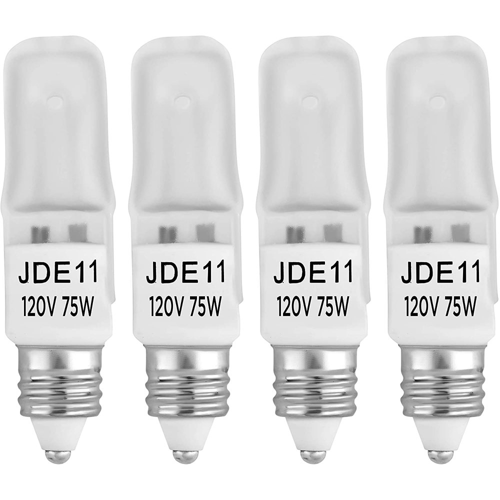 4Pack JDE11 120V 75W Frosted Halogen JDE11 75W Bulb Warm White 75 Watt