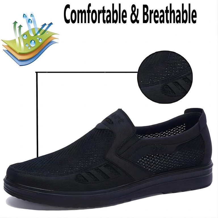 〽️Men\'s Closed Toe Pull-On Loafers Black Sneakers Walking Comfort Casual Shoes Mens Casual Loafers Lightweight Mesh Summer Comfort  main image 3