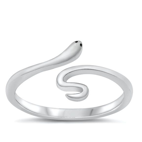 Adjustable Open Snake Ring .925 Sterling Silver Band Jewelry Female Male Unisex Size 10