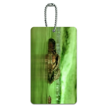 Crocodile Alligator Genuine Leather - Graphics and More Crocodile Alligator Swamp Reptile ID Card Luggage Tag