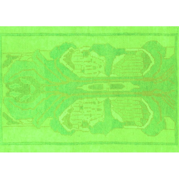 Ahgly Company Indoor Rectangle Abstract Green Modern Area Rugs, 7' x 9'