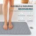 thumbnail image 6 of Bathtub Mat Non Slip Bath Mat for Tub Shower Mat Dinosam Bath Tub Mat 16 x 35 Extra Long Rubber Bath Mat, Suction Cups, Drain Holes, Machine Washable Bathroom Mat,Gray, 6 of 8
