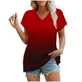 thumbnail image 4 of hotojiny Women's Summer T Shirts Casual Short Sleeve V Neck Loose Tops Lounge Soft Comfy Fashion Basic Shirts, 4 of 5