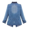 thumbnail image 4 of Drppepioner Plus Size Casual Womens Ladies Denim Oversize Jeans Chain Jacket Pocket Coat, 4 of 6