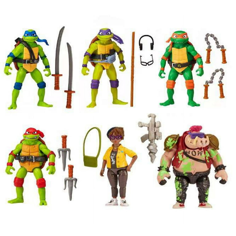 Teenage Mutant Ninja Turtles Mutant Mayhem Leonardo, Michelangelo, Donatello & Raphael Set of 4 Plush